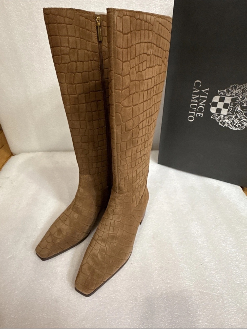 Vince Camuto Women's Pavla Knee High Boot Fawn Suede New